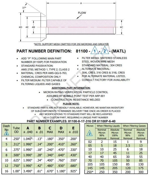 As4395 Specification.pdf Flared Filter Elements | Industrial Filtration Products | Ejay ...